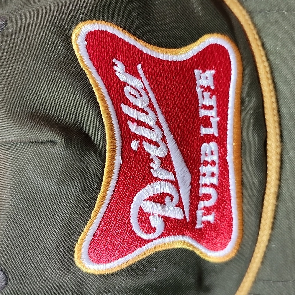 DRILLER TUHB LIFE HUMOROUS ADJUSTABLE ROPE HUNTER GREEN FLAT BILL CAP HAT